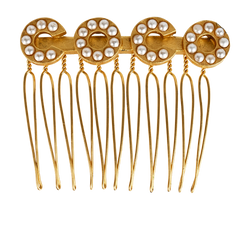 Chanel Coco Hair Comb, Brass, Gold, MIF, 3*